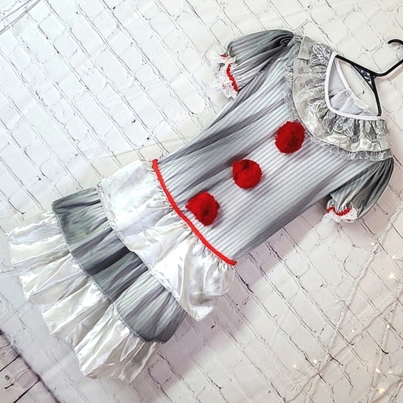 Stephen Kings IT Pennywise the Killer Clown Halloween Costume Dress Junior Sz XL - Picture 3 of 17